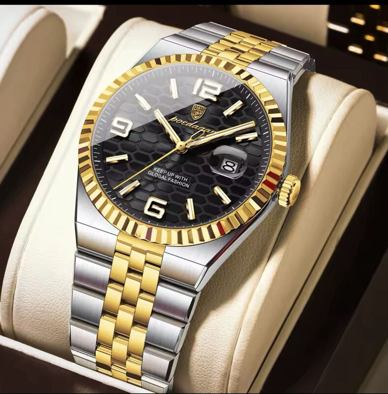 POEDAGAR QUARTZ MOVEMENT WRISTWATCH BLACK LAY