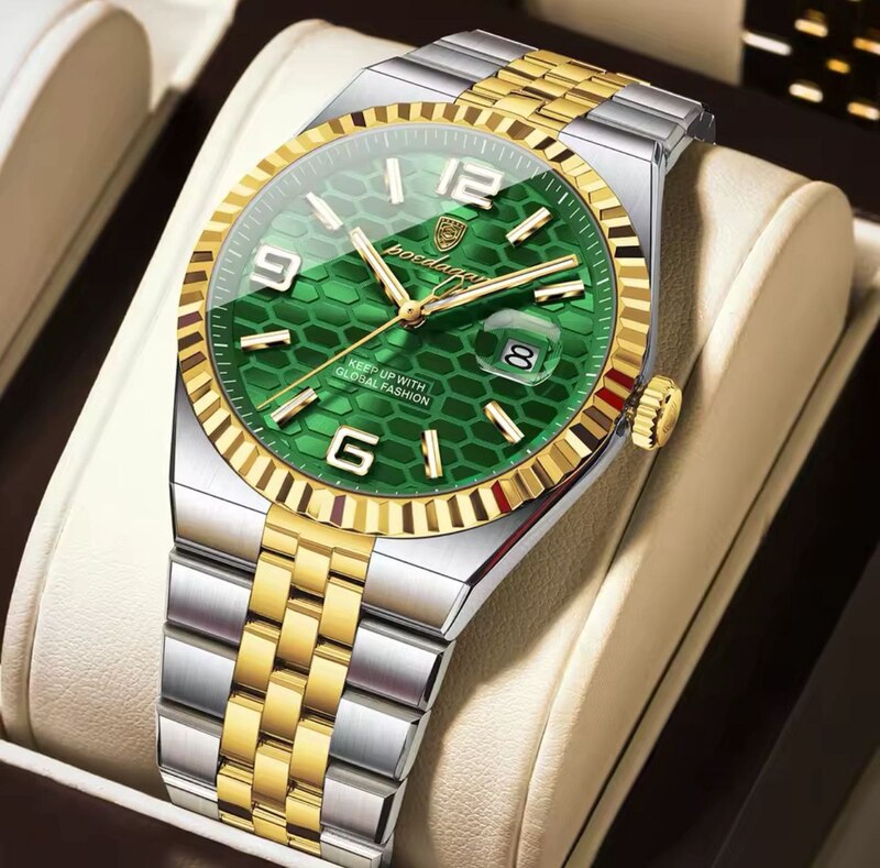POEDAGAR QUARTZ MOVEMENT WRISTWATCH GREEN LAY