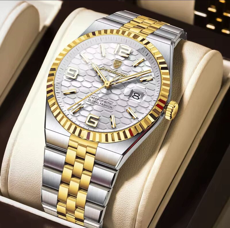 POEDAGAR QUARTZ MOVEMENT WRISTWATCH SILVER LAY