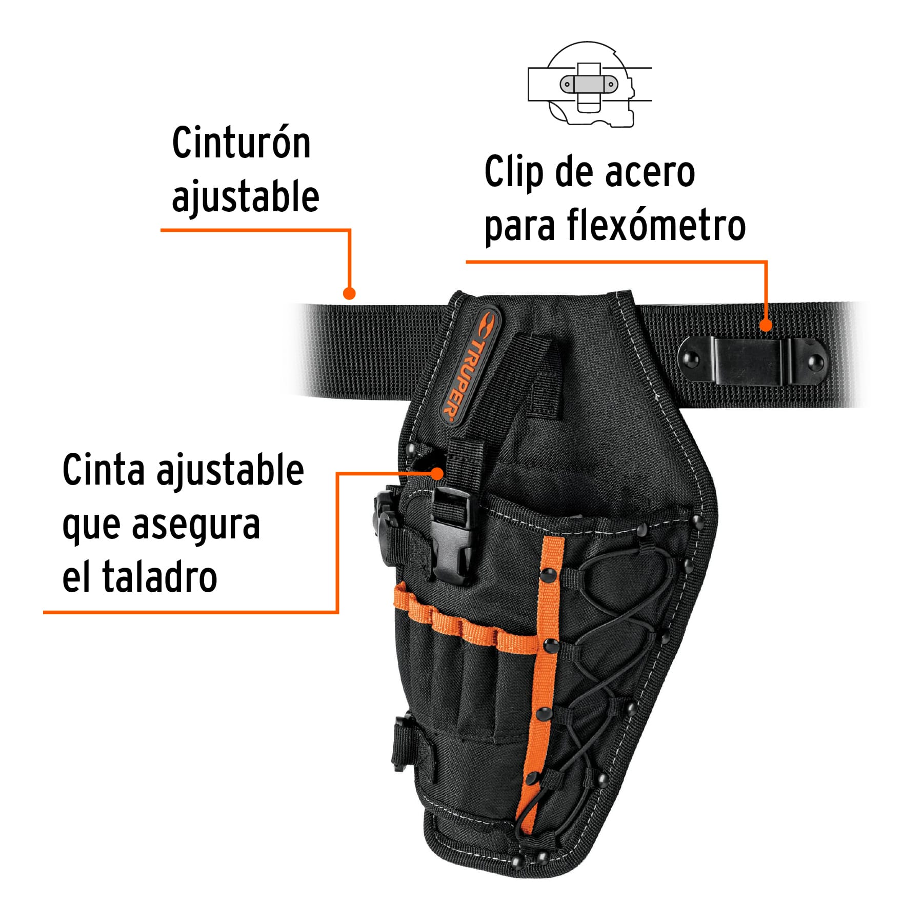 Porta taladro de poliester con cinco compartimentos - POT-5B / 19588