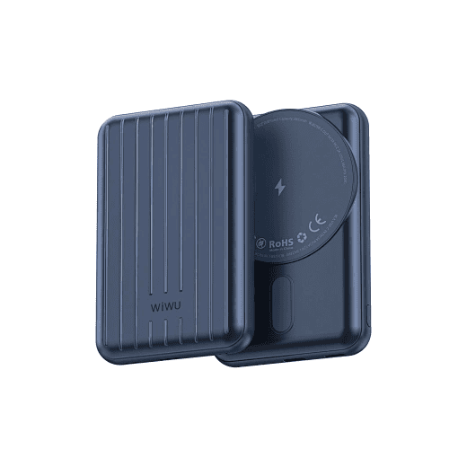 WiWU 5000mAh Magnetic Power Bank Portable Wilreless Fast Charging- Blue