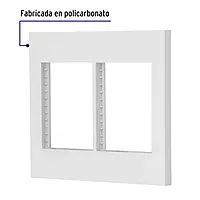 Placa 2 ventanas, 6 módulos, línea Española, color blanco - PP6M-EB / 47065