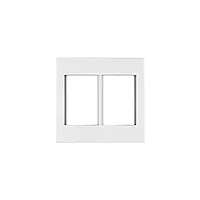 Placa 2 ventanas, 6 módulos, línea Española, color blanco - PP6M-EB / 47065