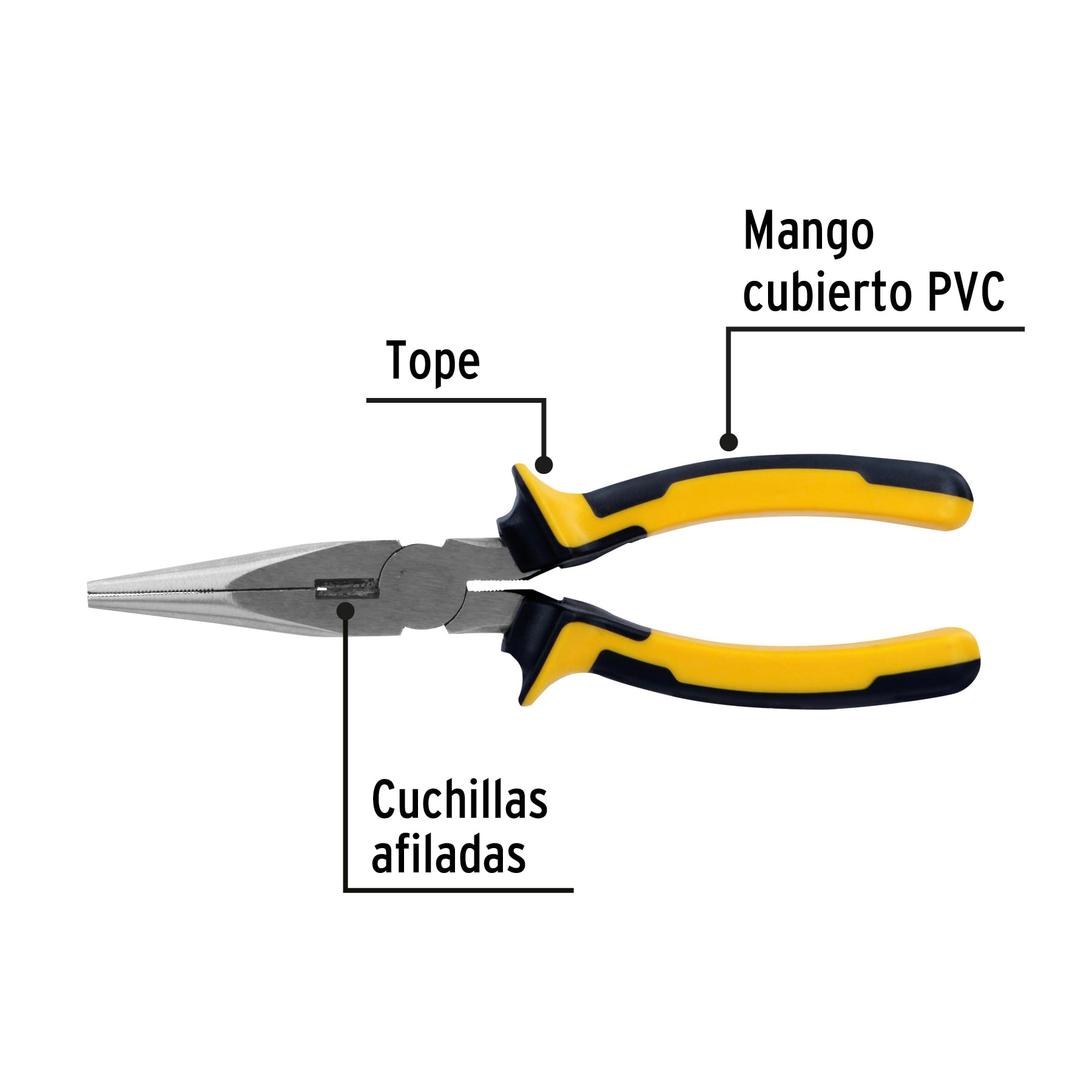 Pinza de punta y corte 7', mango comfort grip, Pretul - PPC-7PX / 22677