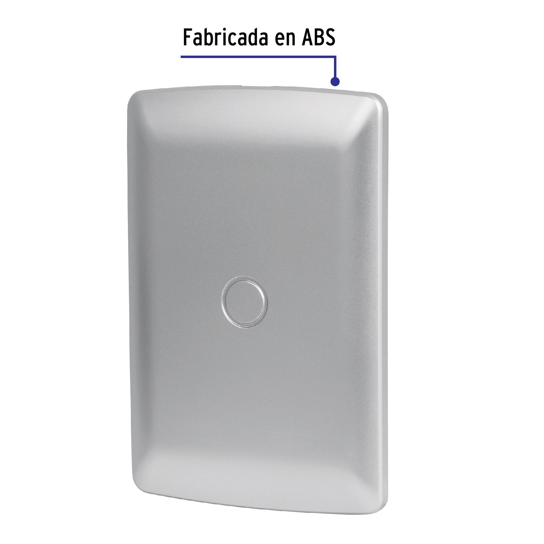 Placa de ABS ciega, línea italiana, color plata - PPC-IP / 46396