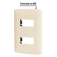 Placa 2 módulos de ABS, línea Italiana, color marfil - PPDO-I / 48089