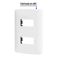 Placa 2 módulos de ABS, línea Italiana, color blanco - PPDO-IB / 48133