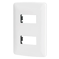 Placa 2 módulos de ABS, línea Italiana, color blanco - PPDO-IB / 48133