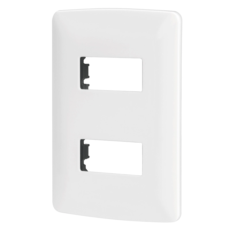 Placa 2 módulos de ABS, línea Italiana, color blanco - PPDO-IB / 48133