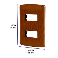 Placa 2 módulos de ABS, línea Italiana, acabado madera - PPDO-IM / 46393