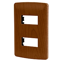 Placa 2 módulos de ABS, línea Italiana, acabado madera - PPDO-IM / 46393