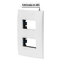 Placa 2 módulos de ABS, línea Oslo, color blanco - PPDO-OB / 48304