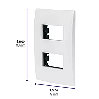 Placa 2 módulos de ABS, línea Oslo, color blanco - PPDO-OB / 48304