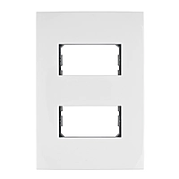 Placa 2 módulos de ABS, línea Oslo, color blanco - PPDO-OB / 48304
