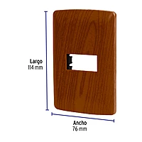 Placa 1 módulo de ABS, línea Italiana, acabado madera - PPSE-IM / 46392