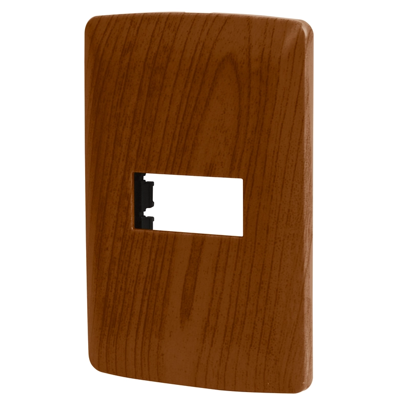 Placa 1 módulo de ABS, línea Italiana, acabado madera - PPSE-IM / 46392