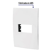 Placa 1 módulo de ABS, línea Oslo, color blanco - PPSE-OB / 48303