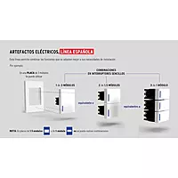 Placa 1 ventana, 1.5 módulos, línea Española, color blanco - PPSE15-EB / 47044
