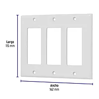 Placa 3 ventanas, de policarbonato, línea Classic - PPTR-CL / 46420