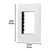 Placa 3 módulos de ABS, línea Oslo, color blanco - PPTR-OB / 48305