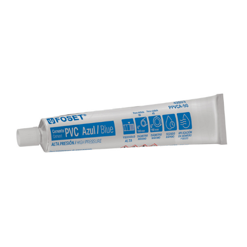 Cemento p/PVC, azul, alta presión, tubo 50ml, FOSET - 42023 - PPVCA-50 - Caja con 12 Pieza – Master 288