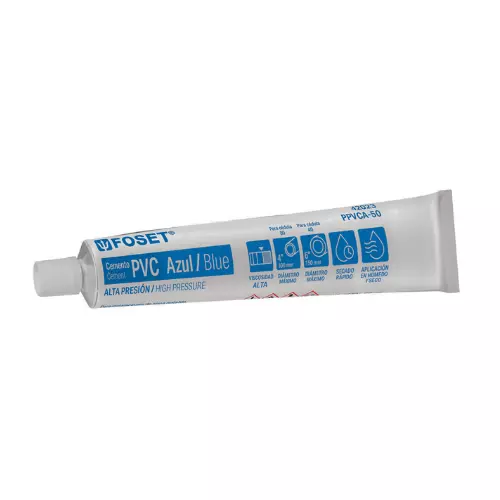 Cemento p/PVC, azul, alta presión, tubo 50ml, FOSET - 42023 - PPVCA-50 - Caja con 12 Pieza – Master 288