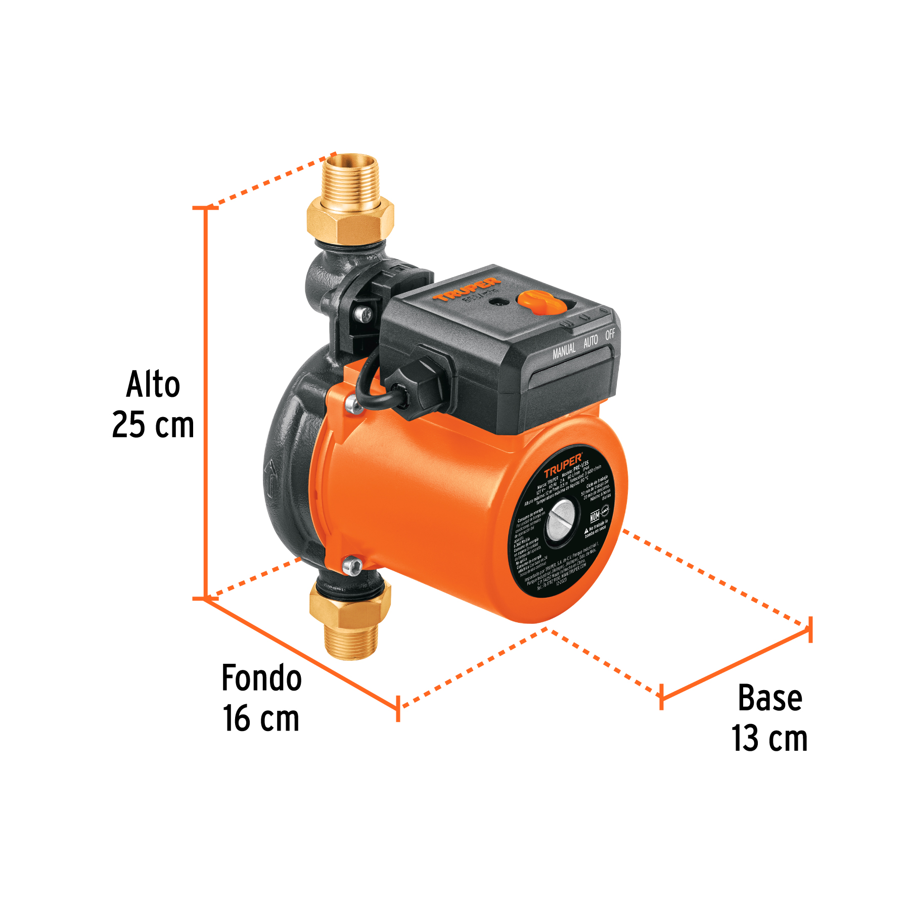 Bomba presurizadora 1/3 HP, TRUPER - 103356 - PRE-1/3S - Caja con 1 Pieza – Master 4
