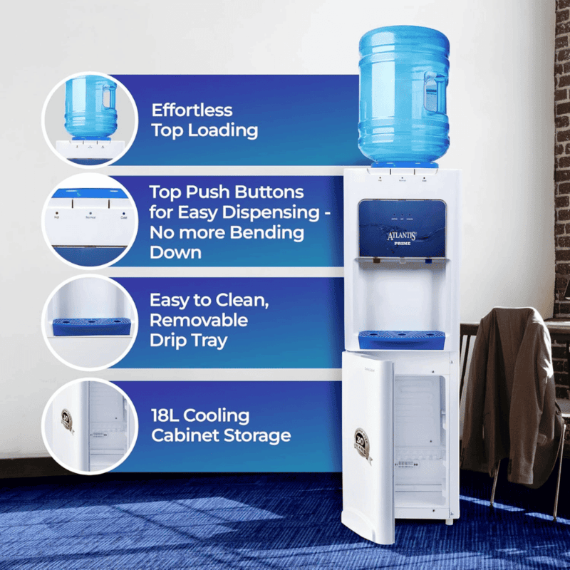 Industrial-style Atlantis Prime HCN water dispenser designed for high-traffic commercial spaces.