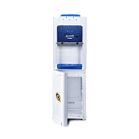 Atlantis Prime water dispenser with integrated cooling cabinet and three push-button faucets. Atlantis Prime water dispenser with integrated cooling cabinet and three push-button faucets.
