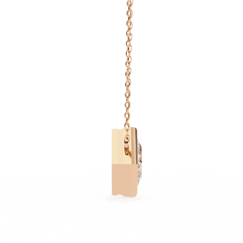 Princess Cut Bezel Diamond Necklace