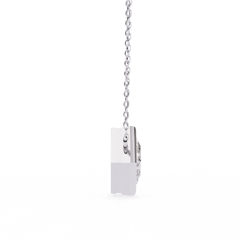 Princess Cut Bezel Diamond Necklace