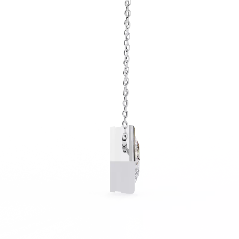Princess Cut Bezel Diamond Necklace