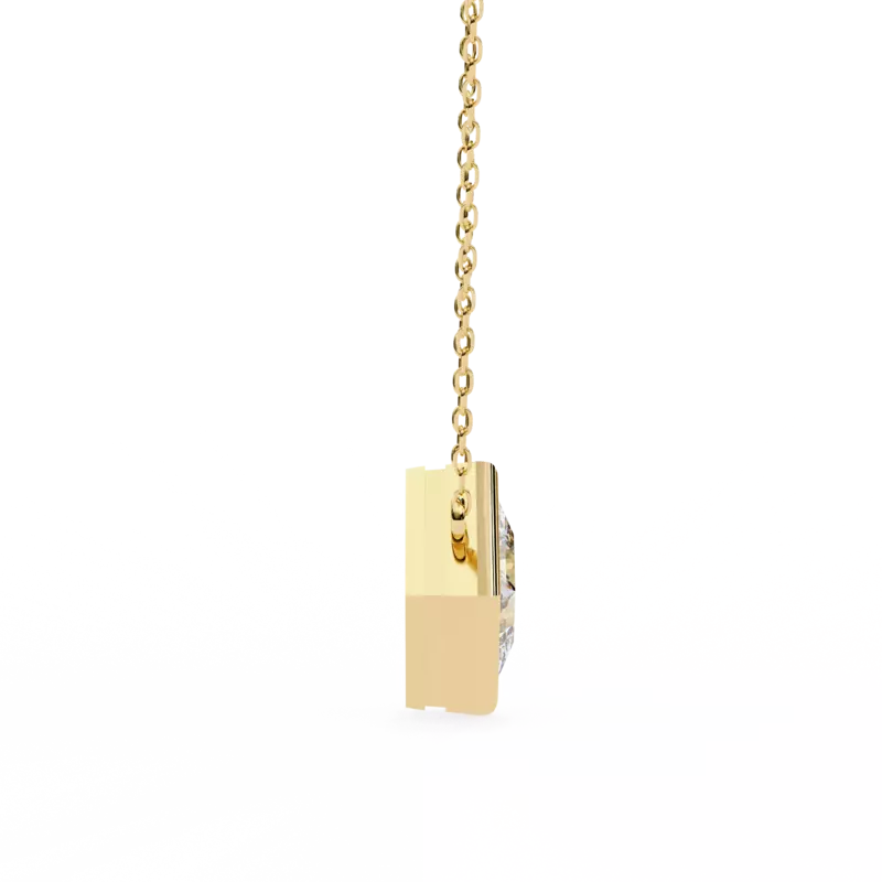 Princess Cut Bezel Diamond Necklace