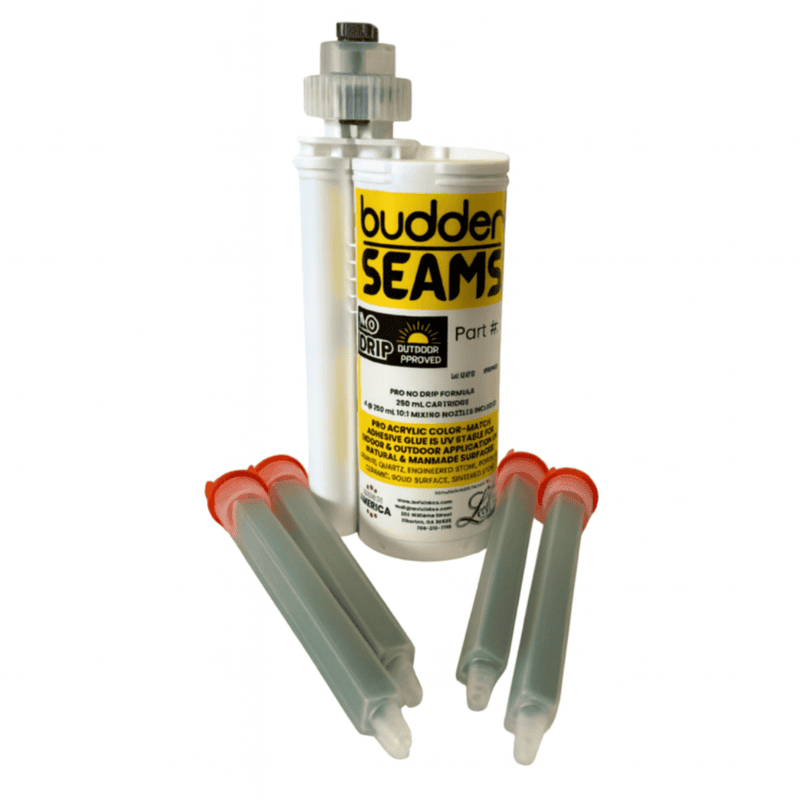 Budder Seams, No Drip UV Stable, 250mL Cartridge w/ 4 Mixing Nozzles - i-GLACIER WHITE