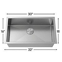 Large Single Bowl, Stamped - 18g HZX Series - 213978