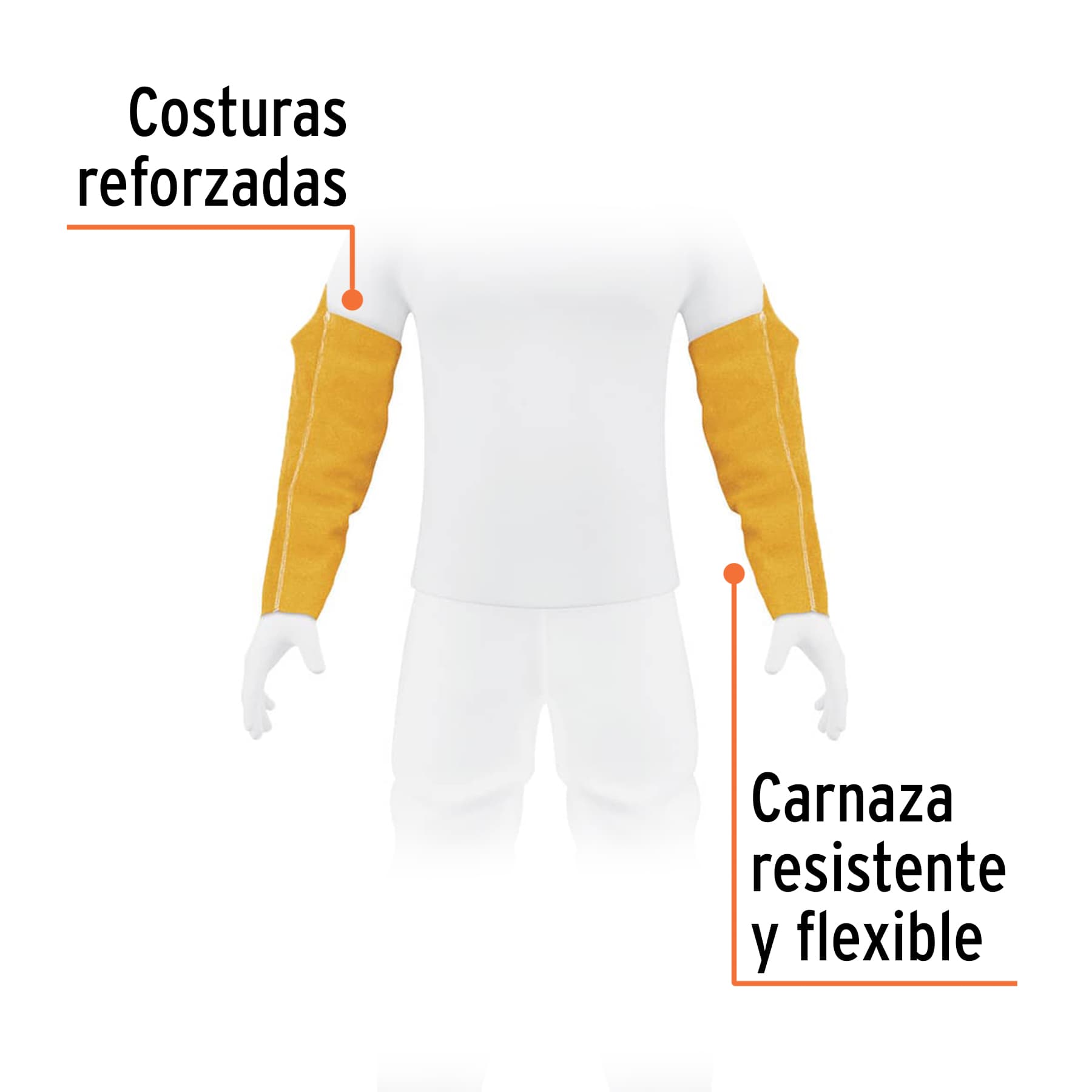 Protección para soldar, mangas de carnaza - PROSO-2 / 13117