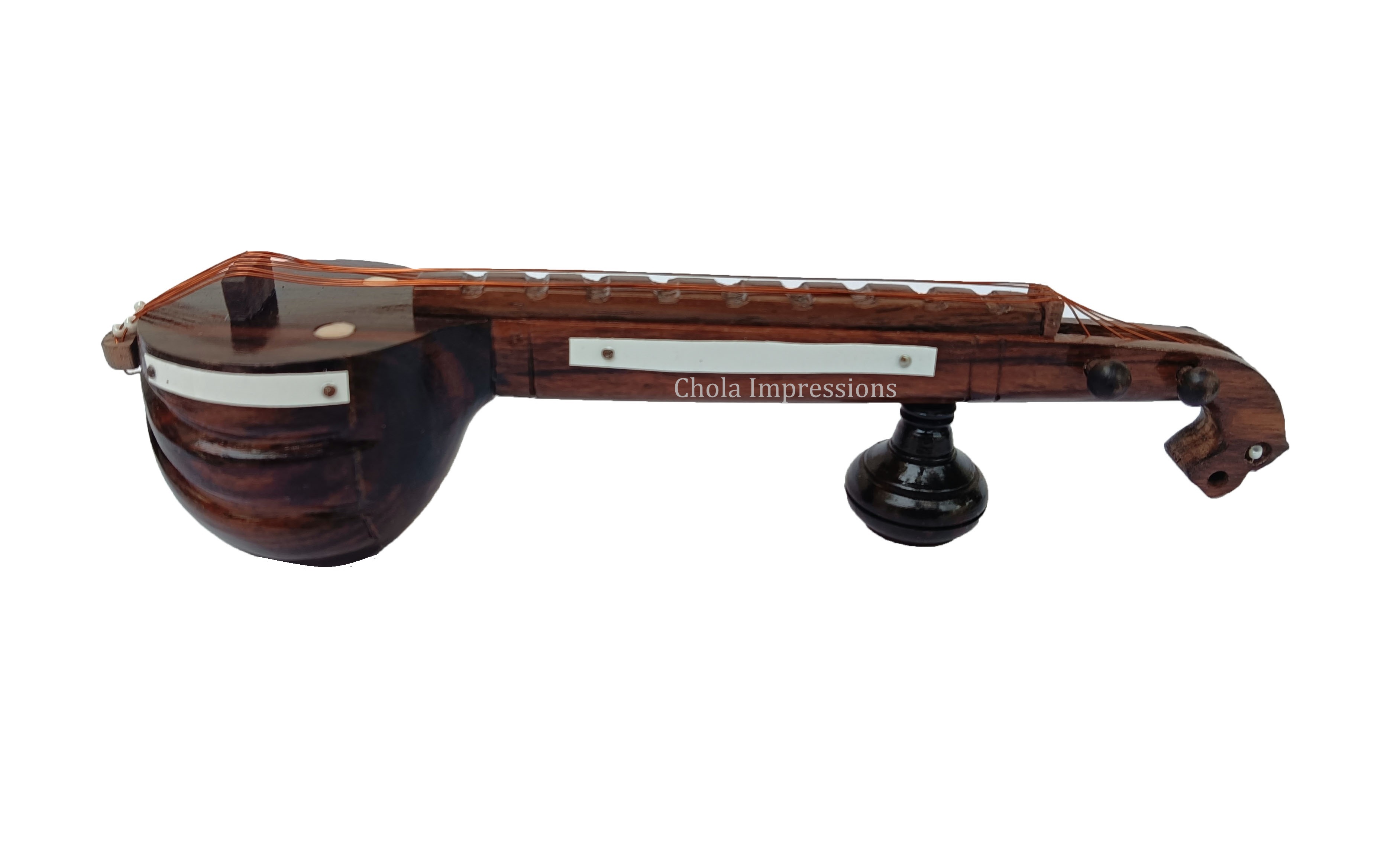 Exquisite Handcarved Rosewood Miniature Veena - 8 inches