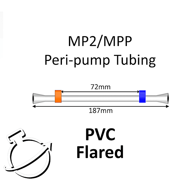 MP2 PVC 2-stop flared tubing orange/blue 0.25mm.