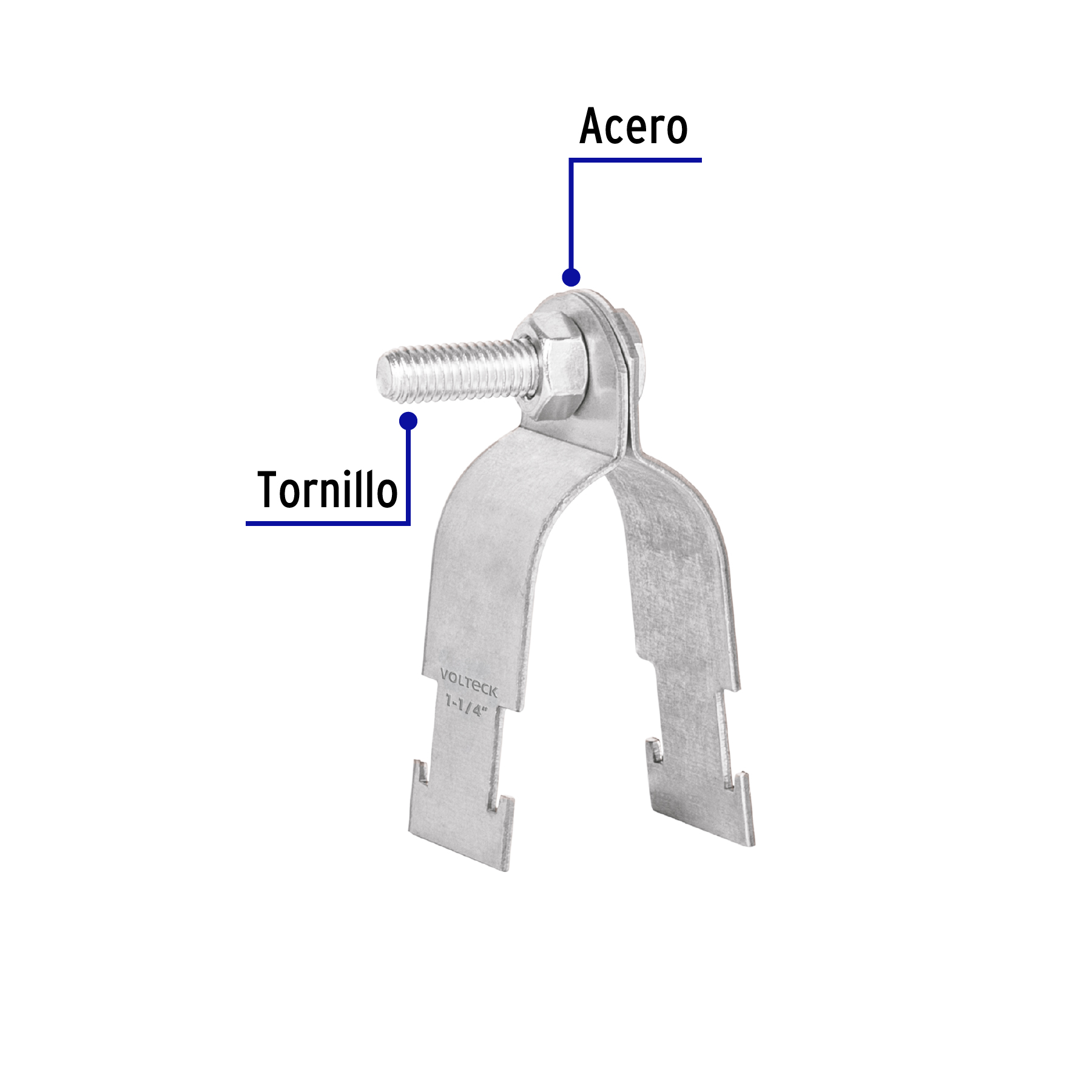 Abrazadera para unicanal de 1 1/2', Volteck 46426