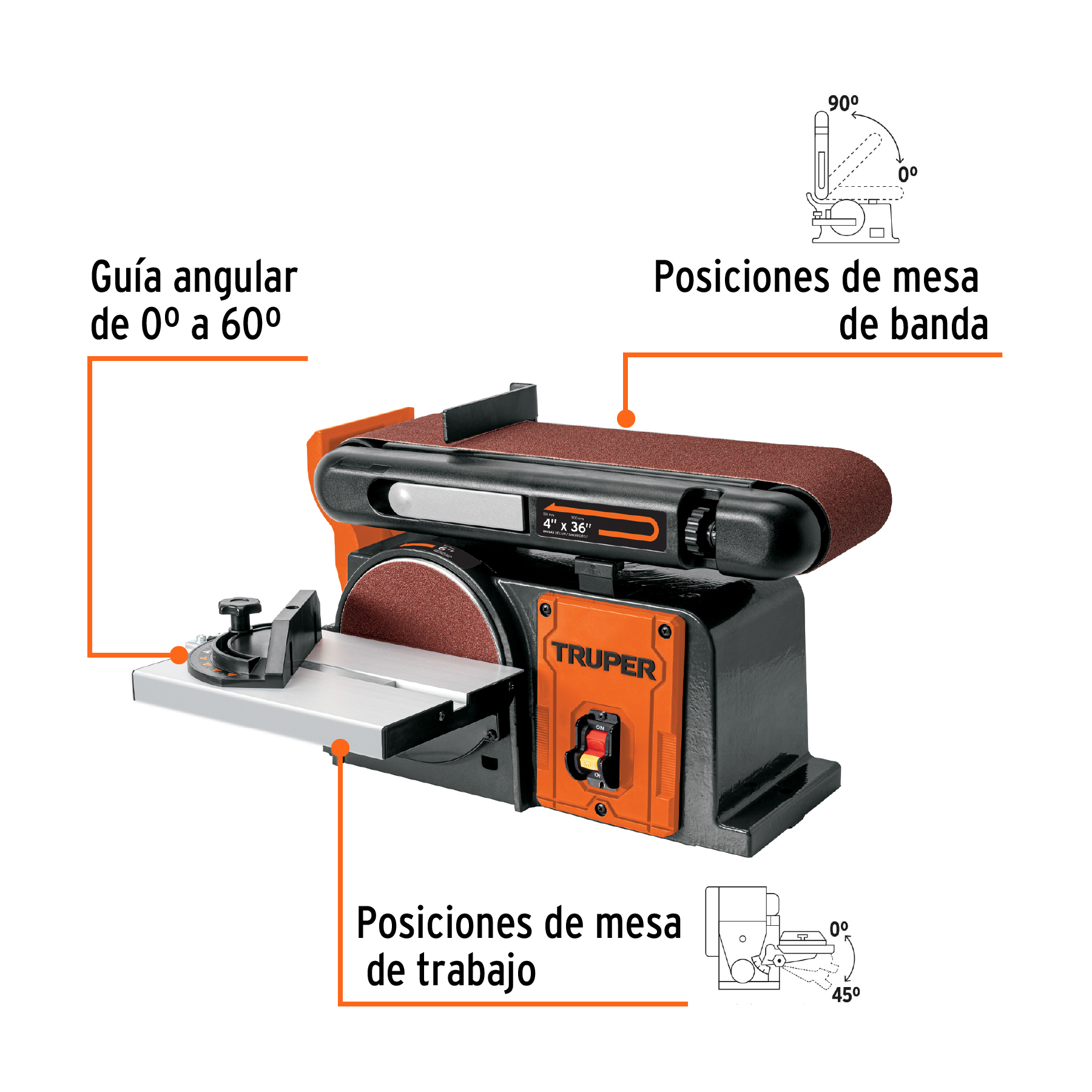 Lijadora de banda y disco 4 x 6' - PUL-4X6T / 12110