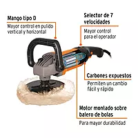 Pulidora 7' 1200 W velocidad variable, profesional, Truper - PULA-7A3 / 16626