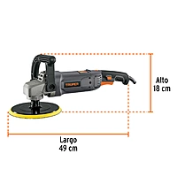 Pulidora 7' 1200 W velocidad variable, industrial, Truper - PULA-7N / 16673