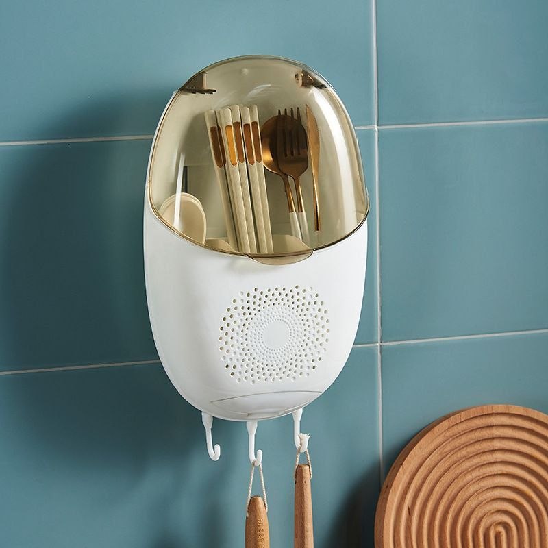 PUNCH-FREE DUSTPROOF KITCHEN CUTLERIES AND UTENSILS RACK