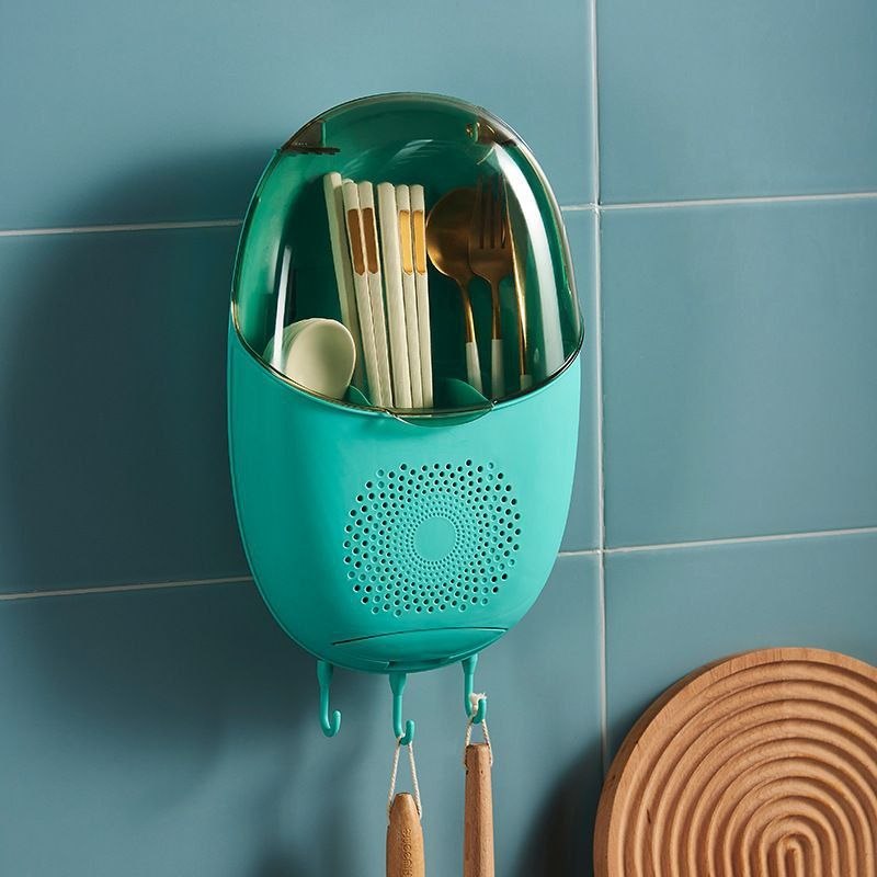 PUNCH-FREE DUSTPROOF KITCHEN CUTLERIES AND UTENSILS RACK