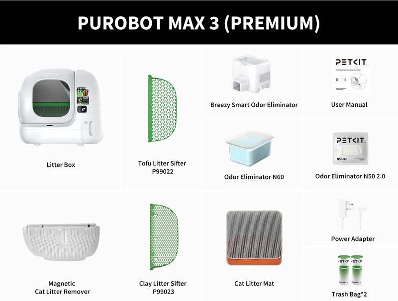 PETKIT Purobot MAX 3 Premium Self-Cleaning Cat Litter Box Smart Odour Care