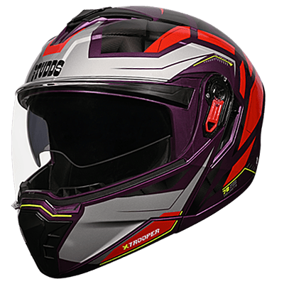 STUDDS TROOPER D2 MATT PURPLE N2 RED L