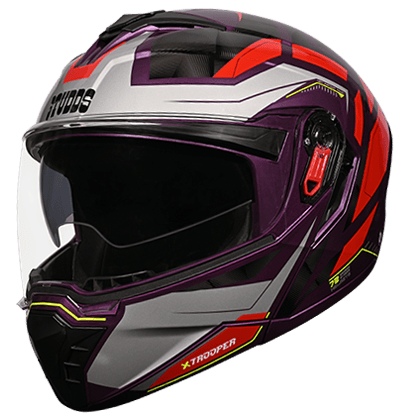 STUDDS TROOPER D2 MATT PURPLE N2 RED L