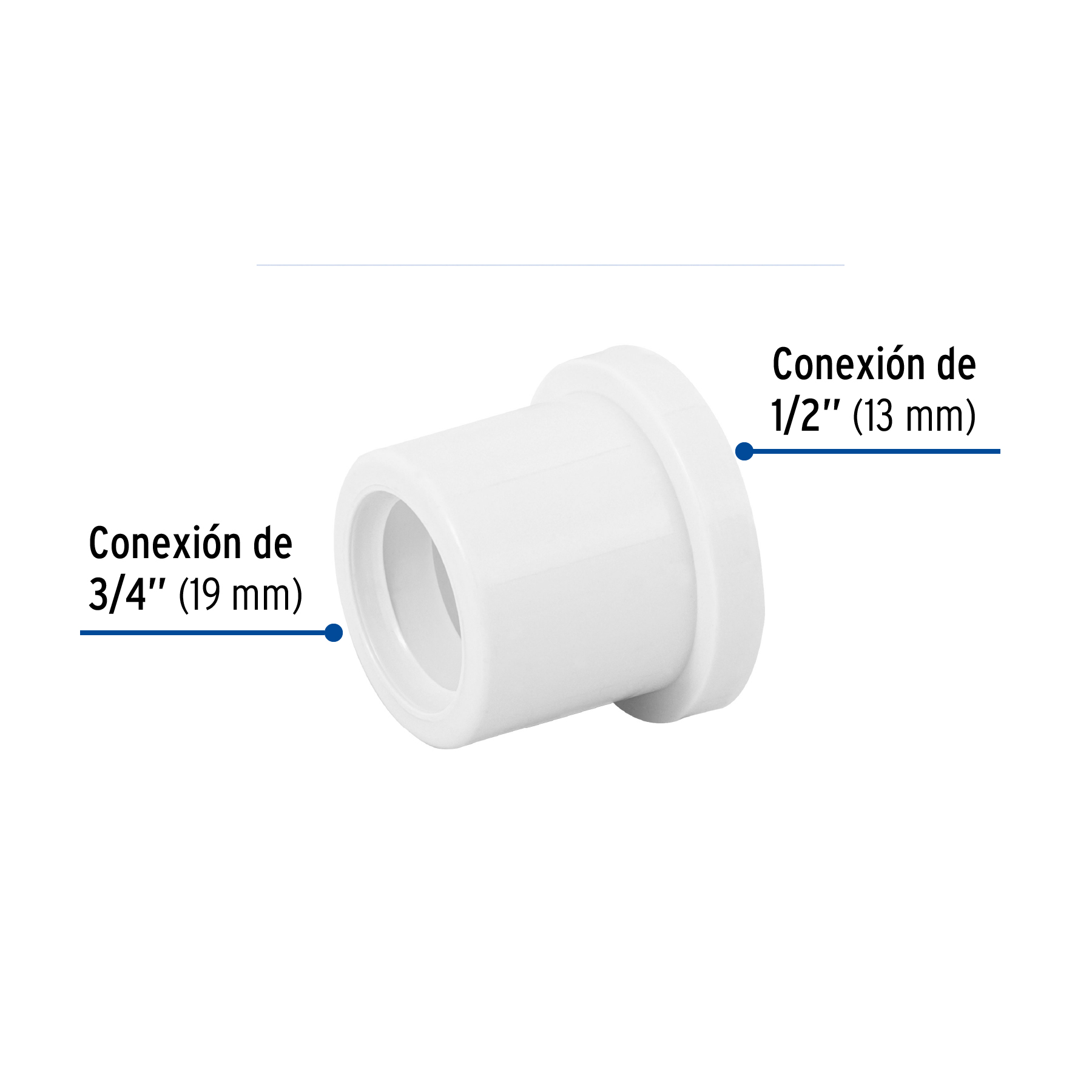 Reducción bushing de PVC, 3/4 x 1/2' - PVC-231 / 45426