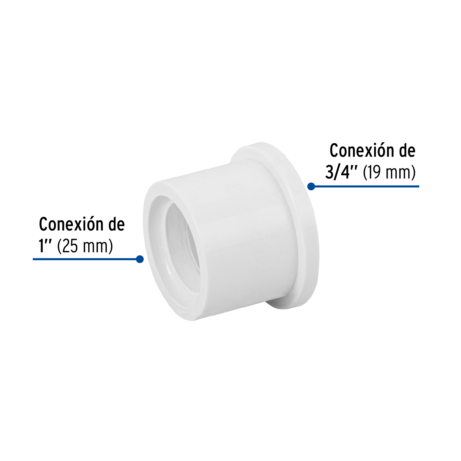 Reducción bushing de PVC, 1x 3/4' - PVC-233 / 45428