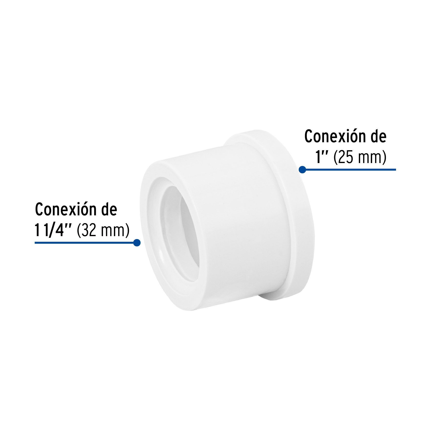Reducción bushing de PVC, 1-1/4 x 1' - PVC-234 / 45535